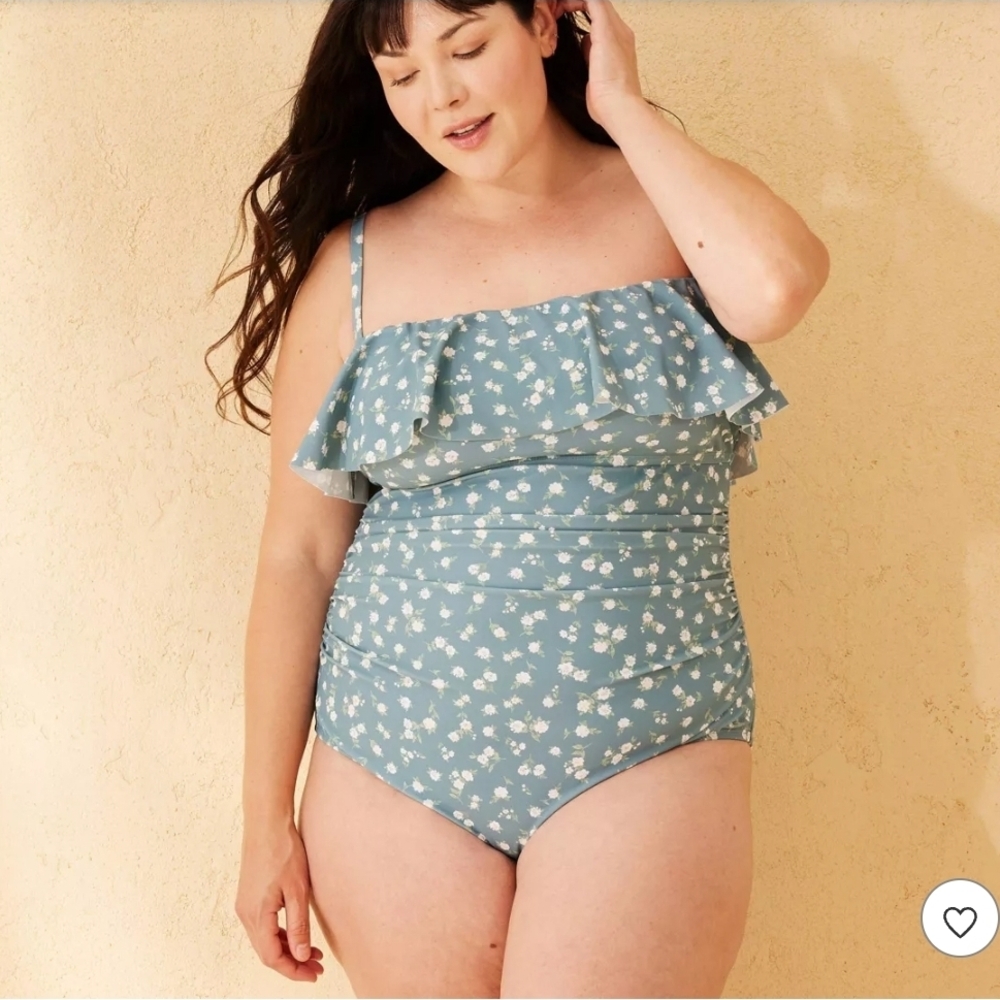 13. SHADE & SHORE Full Coverage Floral Ruffle One Piece Swimsuit